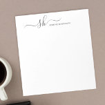 Bloc-note Monogramme moderne Élégante calligraphie Personnal<br><div class="desc">Bloc-notes monogramme personnel moderne avec calligraphie de script tendance et conception de typographie minimaliste pour votre papeterie personnalisée.</div>