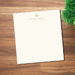 Bloc-note Monogramme Moderne en Or et Écriture Script<br><div class="desc">Un design de monogramme moderne et élégant avec une typographie script manuscrite minimaliste dorée et une typographie bloc sans serif sur un fond ivoire élégant. Le monogramme et le nom peuvent être facilement personnalisés.</div>