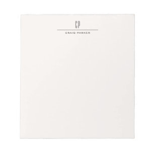 Bloc-note Monogramme Moderne Professionnel Couleur Pastel Si