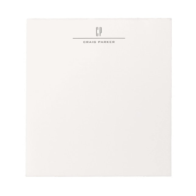 Bloc-note Monogramme Moderne Professionnel Couleur Pastel Si (Devant)