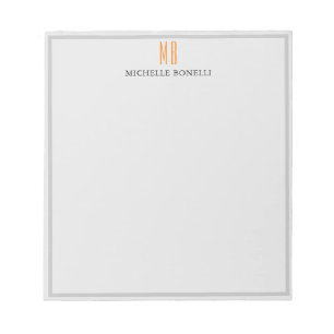 Bloc-note Monogramme Moderne Professionnel Simple Minimalist