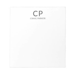 Bloc-note Monogramme Moderne Professionnel Uni