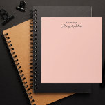 Bloc-note Monogramme moderne Simple Blush rose et noir<br><div class="desc">Bloc-notes moderne Monogramme simple rose et noir</div>