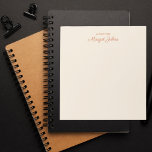 Bloc-note Monogramme moderne Simple Design Blanc ivoire & co<br><div class="desc">Bloc-notes moderne Monogramme simple et élégant blanc ivoire et corail</div>