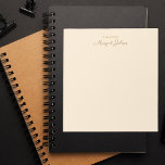 Bloc-note Monogramme moderne Simple Design Blanc ivoire & or<br><div class="desc">Bloc-notes moderne Monogramme simple et élégant blanc ivoire et or</div>