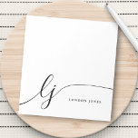 Bloc-note Monogramme Moderne Simple Feminine Noir Blanc<br><div class="desc">Monogramme Moderne Simple Feminine Noir Blanc Noir Bloc-notes</div>