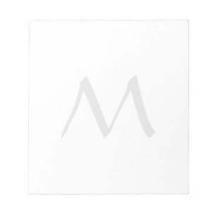 Bloc-note Monogramme Moderne Simple Minimaliste Uni