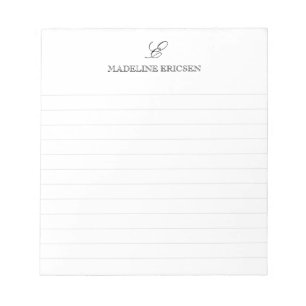 Bloc-note Monogramme noir et blanc ligné