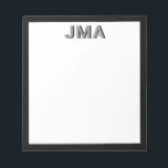 Bloc-note Monogramme noir simple et moderne<br><div class="desc">Créez votre propre papeterie monographique personnalisée avec vos initiales personnalisées ou votre nom dans la typographie minimaliste moderne.</div>