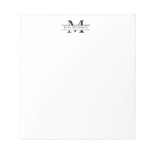 Bloc-note Monogramme personnalisé Nom personnalisé