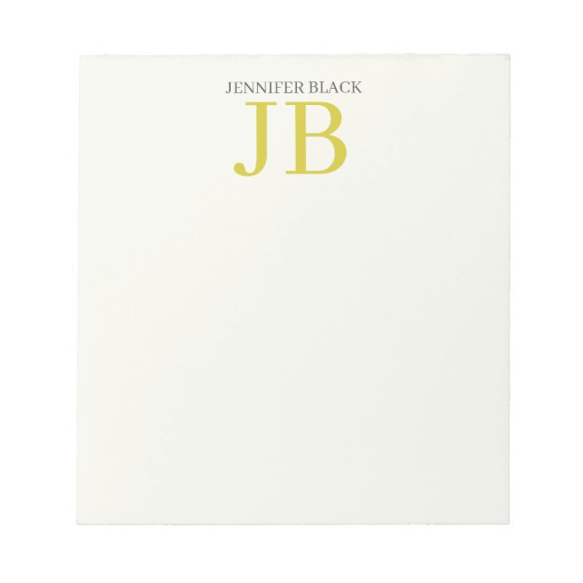 Bloc-note Monogramme Professionnel Couleur Pastel Moderne Si (Devant)