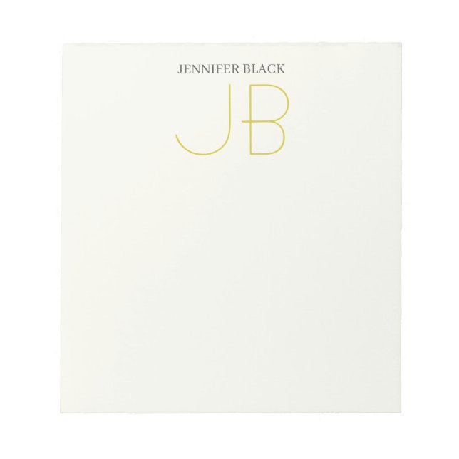 Bloc-note Monogramme Professionnel Couleur Pastel Moderne Si (Devant)
