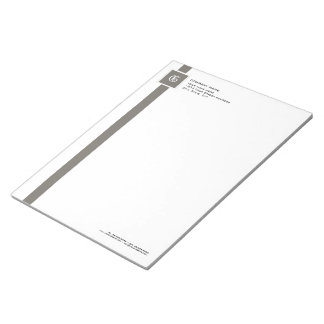 Bloc-note Monogramme professionnel Gris et Blancs 11" x 8
