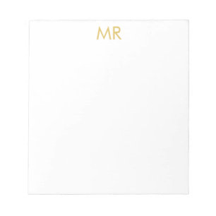 Bloc-note Monogramme Professionnel Minimaliste Nom Simple
