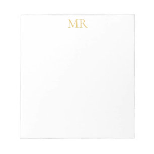 Bloc-note Monogramme Professionnel Minimaliste Nom Simple