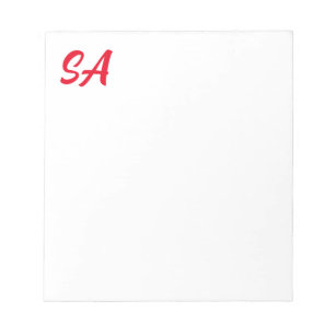 Bloc-note Monogramme professionnel moderne rouge clair