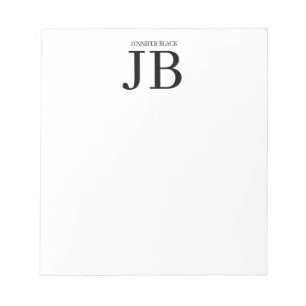 Bloc-note Monogramme Professionnel Noir Blanc