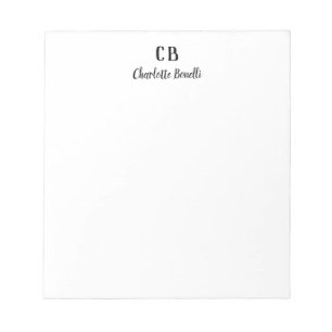 Bloc-note Monogramme Professionnel Simple Minimaliste Modern