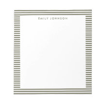 Monogramme rayures vert olive minimaliste