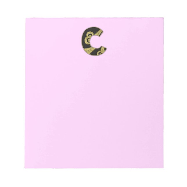 Bloc-note monogramme rétro - C (Devant)