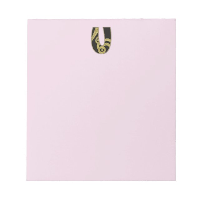 Bloc-note monogramme rétro - U (Devant)