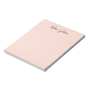 Bloc-note Monogramme rose pâle élégant moderne féminin joli