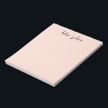 Bloc-note Monogramme rose pâle Élégant Moderne Feminine Plut<br><div class="desc">Chic rose pâle et noir nom monogramme de script.</div>