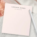 Bloc-note Monogramme rose rose rose moderne minimaliste fémi<br><div class="desc">Bloc-notes féminin monogramme rose moderne rose pâle</div>