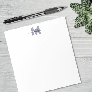 Bloc-note Monogramme Simple Bleu Marine