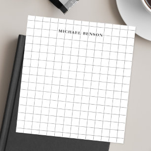 Bloc-note Monogramme simple et propre avec des lignes de gri
