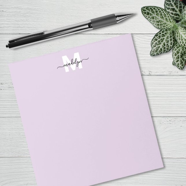 Bloc-note Monogramme Simple Violet (Purple Simple Monogram Notepad)