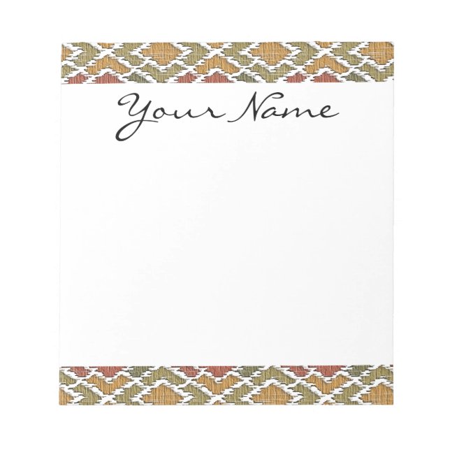 Bloc-note Monogramme Tribal Tribal Ikat Diamond Motif (Devant)