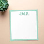 Bloc-note Monogramme Turquoise simple<br><div class="desc">Créez votre propre papeterie monographique personnalisée avec vos initiales personnalisées ou votre nom dans la typographie minimaliste moderne.</div>