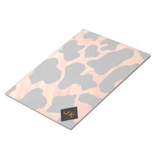 Bloc-note Monogramme vache noir et orange Impression