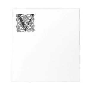 Bloc-note Monogramme vintage en nœud celtique de la lettre V