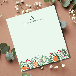 Bloc-note Monogrammed Christmas Flowers Notepad