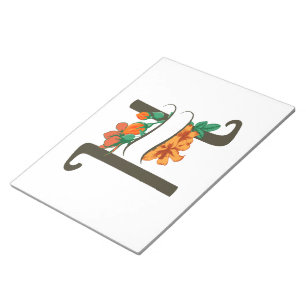 Bloc-note Monographie florale H lettre majuscule