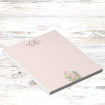 Bloc-note Monographie tropicale flamingo rose<br><div class="desc">Arrière - plan rose vif et féminin décoré d'un flamant rose,  de fleurs tropicales et de feuillage. Personnalisez et ajoutez un nom et vos initiales monographiques.</div>