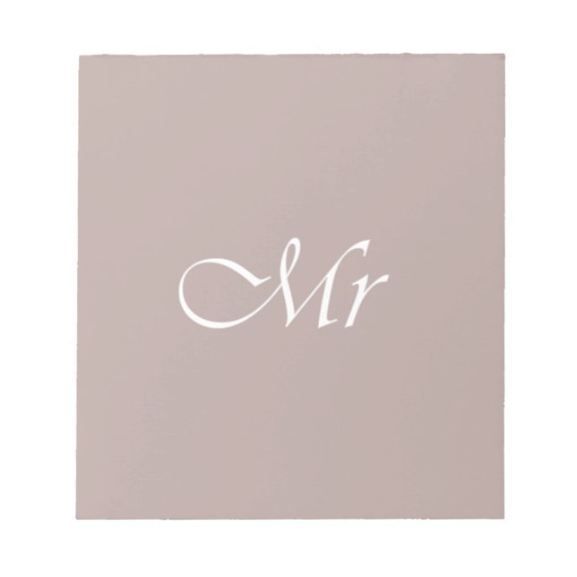 Bloc-note Monsieur Typographie Beige (Devant)