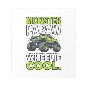 Bloc-note Monstre Papaw Roues Cool Drôle Monstre Camion Dési