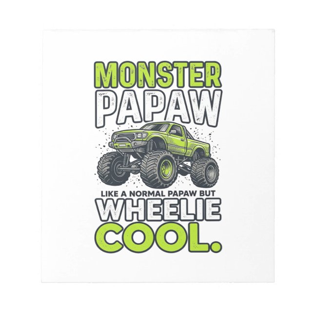 Bloc-note Monstre Papaw Roues Cool Drôle Monstre Camion Dési (Devant)