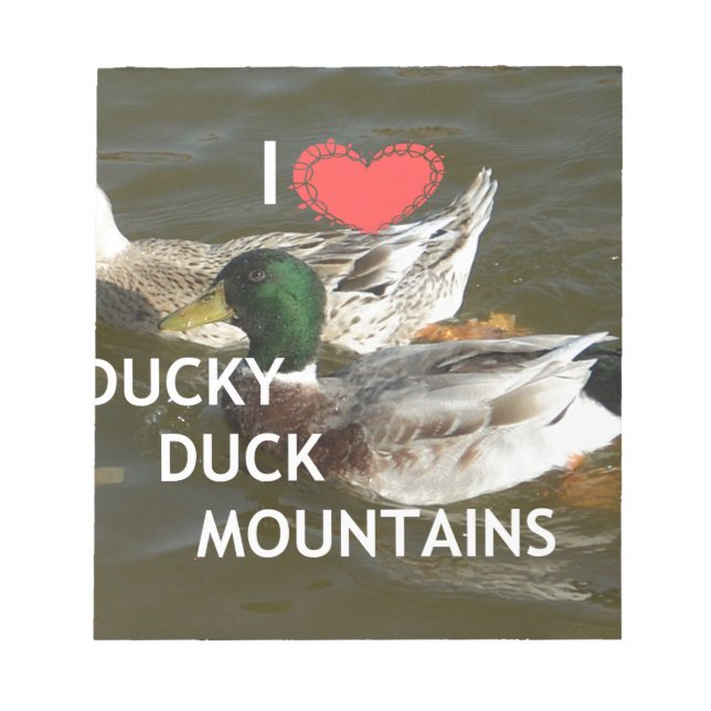 Bloc-note Montagnes de canard Ducky. (Devant)