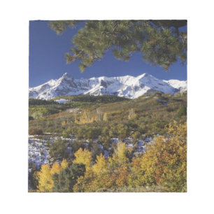 Bloc-note Montagnes de San Juan et arbres d'Aspen en couleur