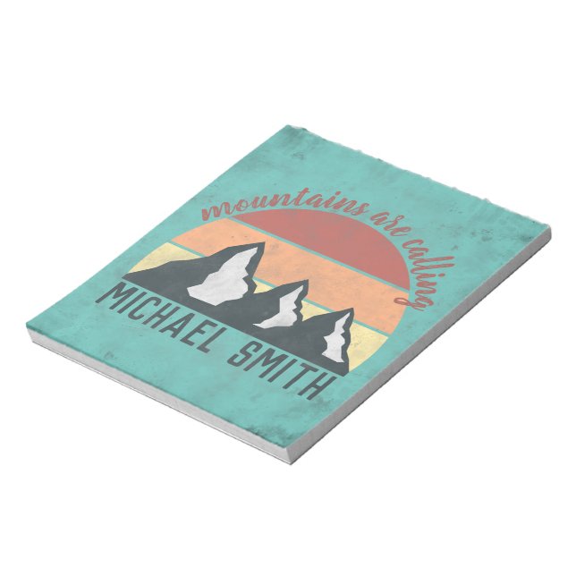 Bloc-note Montagnes pastel vintage appellent monogramme (Tourné)