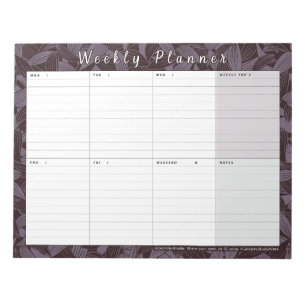 Bloc-note Moody Botanical Weekly Planner   La semaine en un