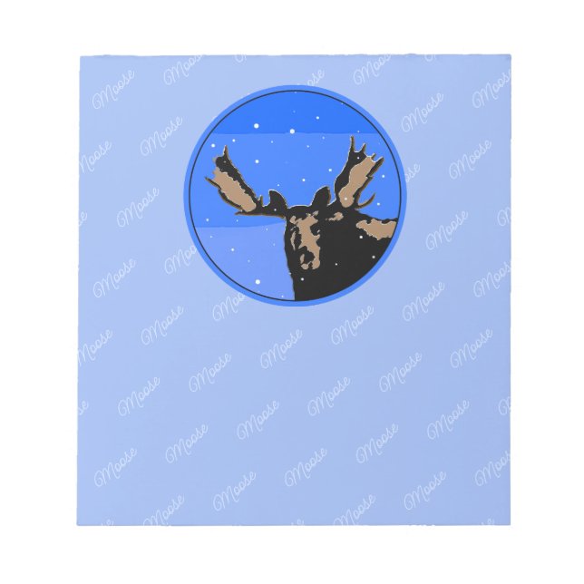 Bloc-note Moose en hiver - Art original de la faune (Devant)