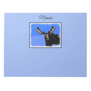 Bloc-note Moose en hiver - Art original de la faune