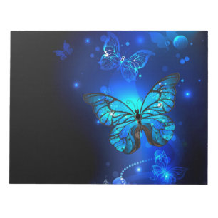 Bloc-note Morpho Butterfly in the Dark Background