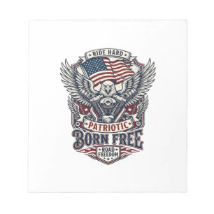 Bloc-note Moteur Aigle Patriotique Biker Route Liberté Patri