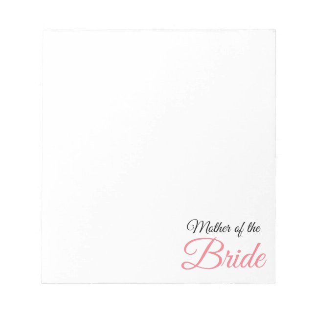 Bloc-note Mother of Bride Script Pink (Devant)